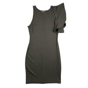 NWT MAX+ASH Short Flutter Sleeve Bodycon Mini Dress Black M Ruffle Cocktail